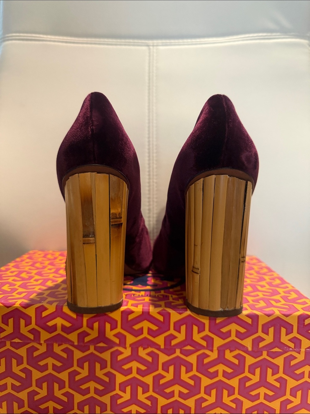 Tory Burch Velvet Block Heels - Picture 5 of 8